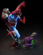 Zombie Spider-Man vs Lizard – Premium 3D Collectible Statue | Horror Superhero Display Figure