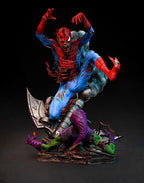 Zombie Spider-Man vs Lizard – Premium 3D Collectible Statue | Horror Superhero Display Figure
