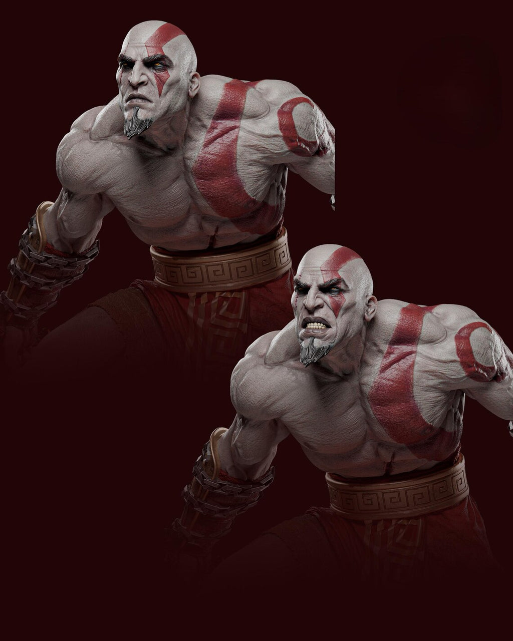 God of War Kratos vs Dark Elf Collectible Statue – Epic Battle Diorama Figure