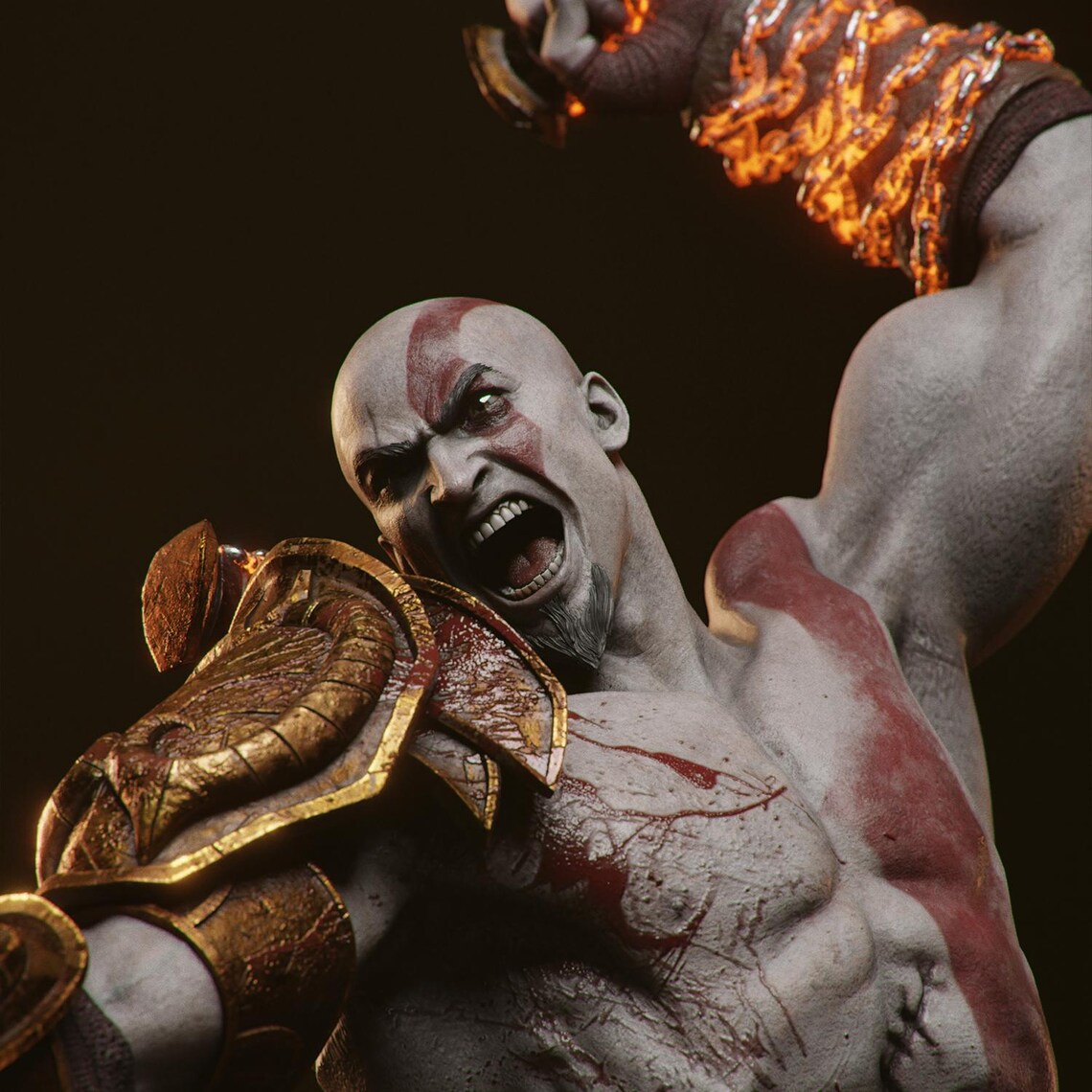 God of War Kratos Wrath of Olympus Statue – Blades of Chaos Monster Slayer Collectible Diorama